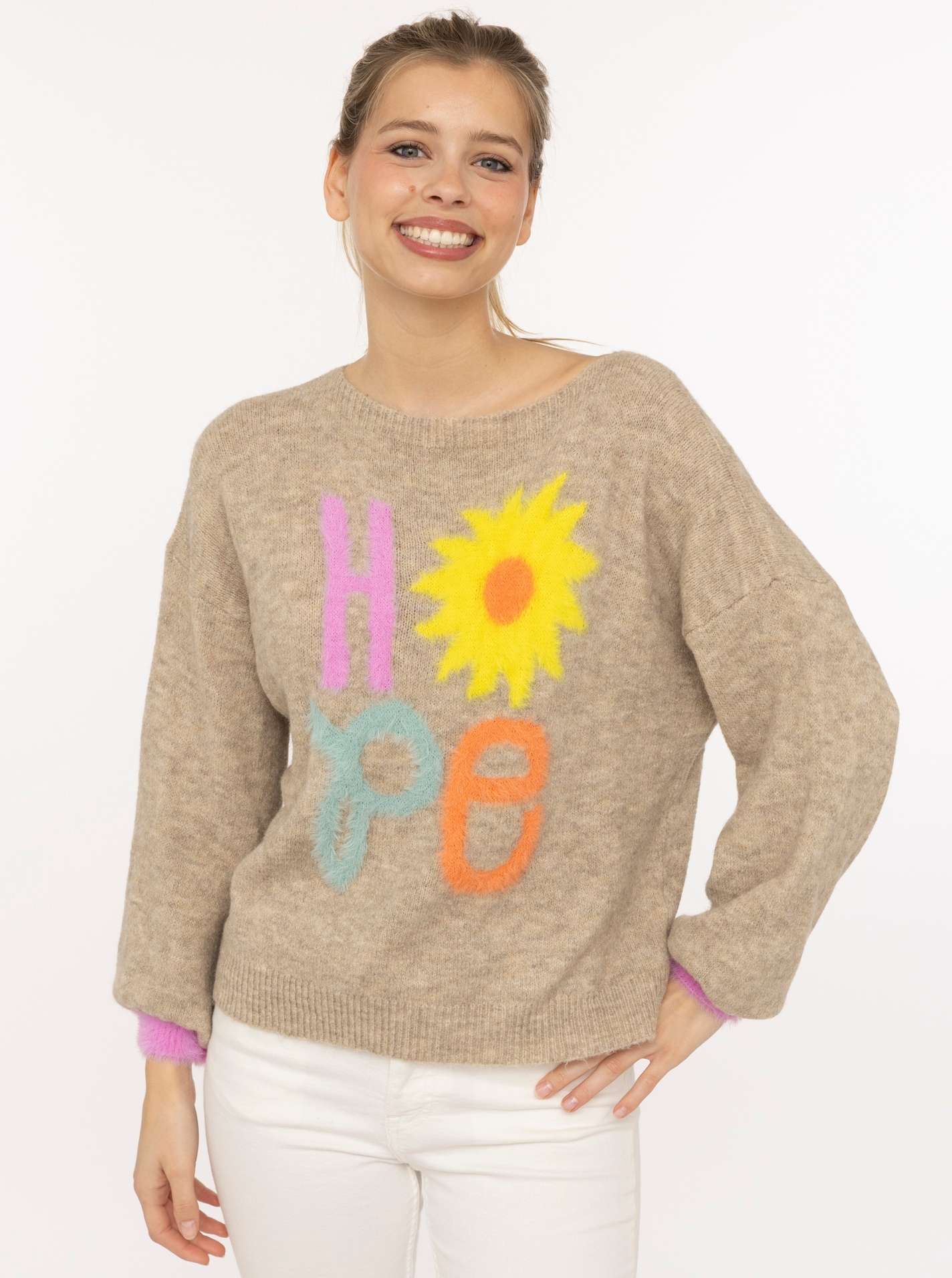 💕 Zwillingsherz Pullover Pulli "Hope" Beige
