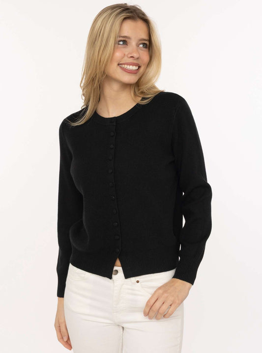 💕 Zwillingsherz Cardigan mit Knöpfen "Uni" Schwarz