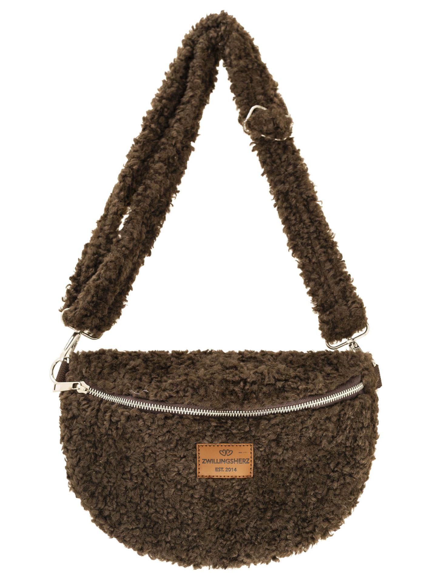 💕 Zwillingsherz Crossbody "Teddy" Braun