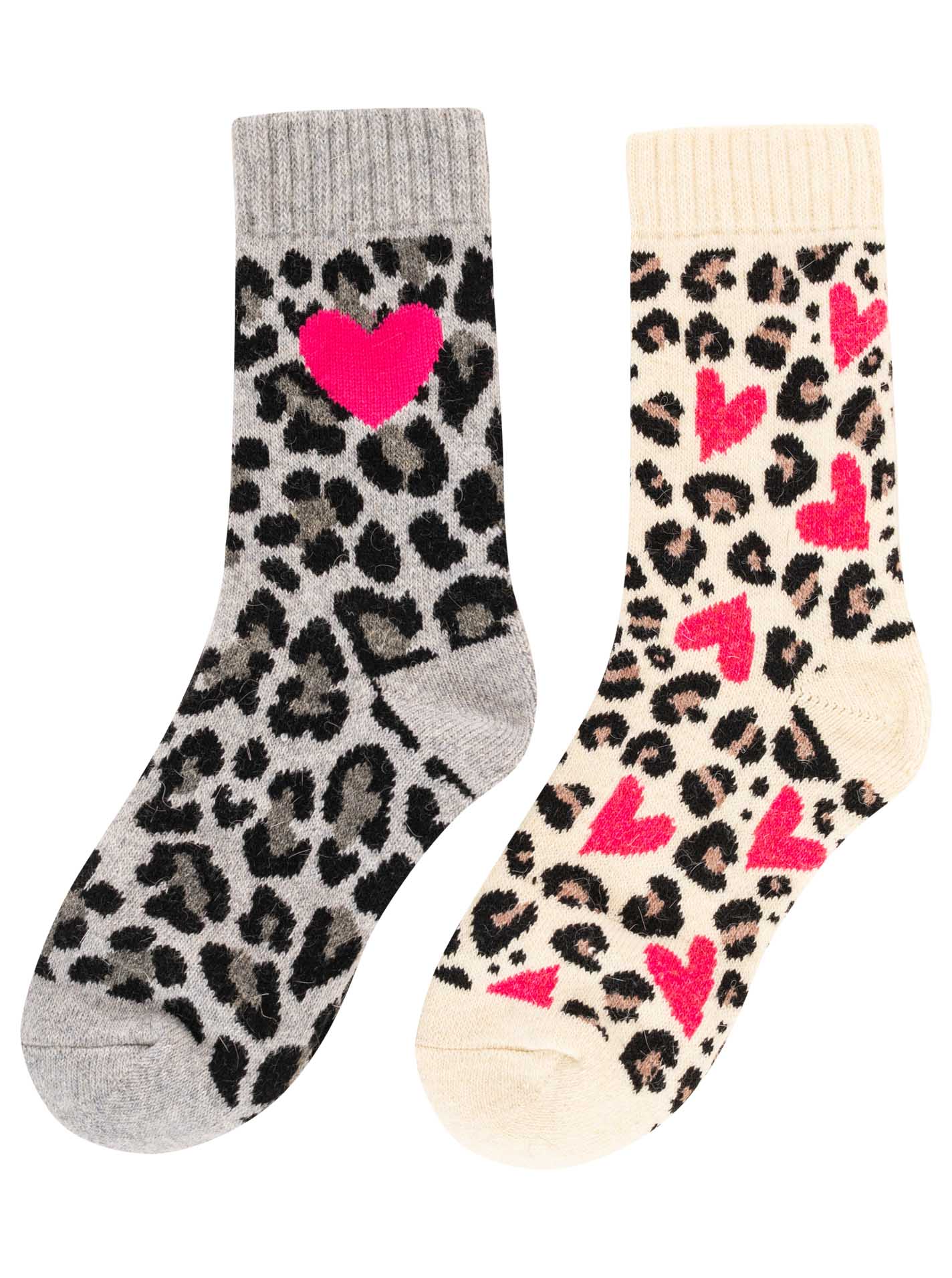 💕 Zwillingsherz Socken 2er Pack Gifting Box Socken "Leo Love" Grau