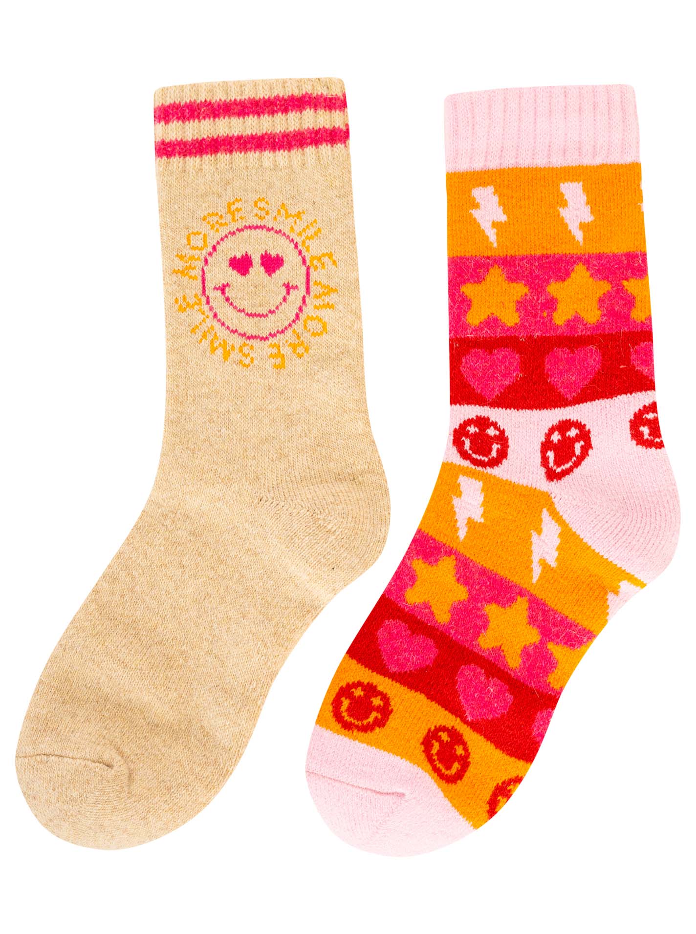 💕 Zwillingsherz Socken 2er Pack Gifting Box Socken "Happy Mood" Beige