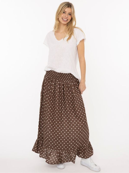 💕 Zwillingsherz Rock "Classic Dots" Braun