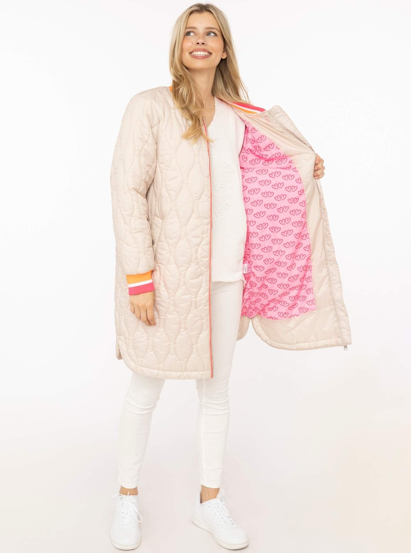 💕 Zwillingsherz Bombermantel "Shine Hope Smile" Beige