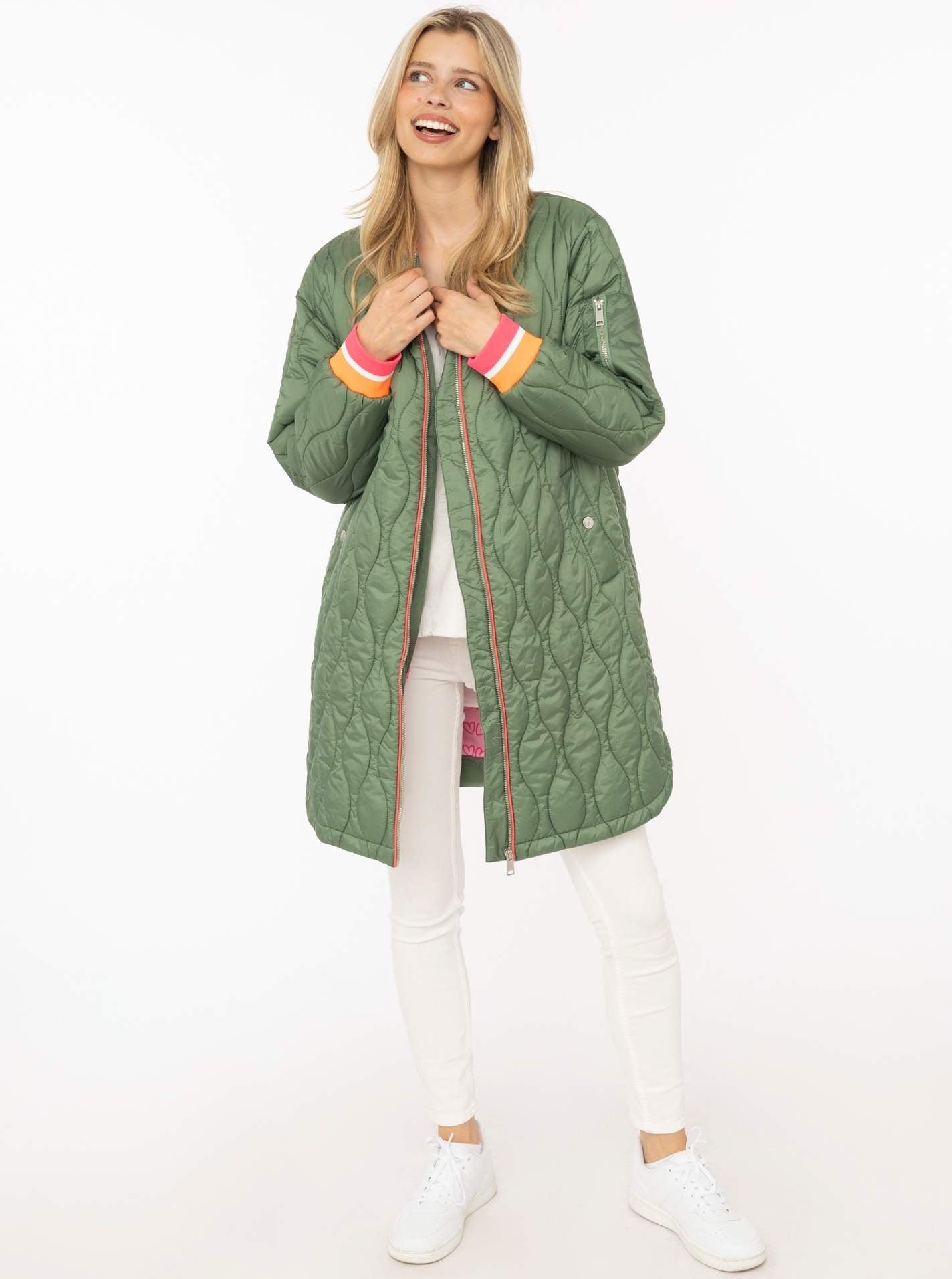 💕 Zwillingsherz Bombermantel "Shine Hope Smile" Khaki