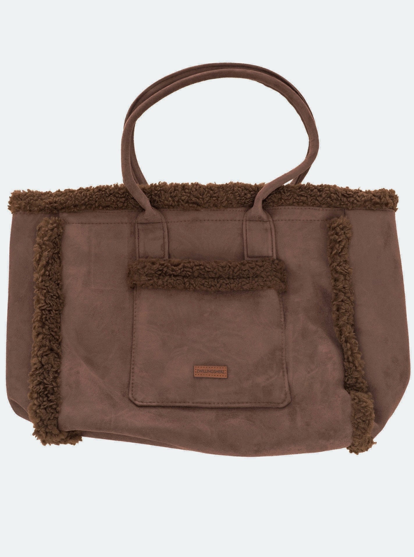 💕 Zwillingsherz Shopper XXL "Teddy & Flauschig" Braun