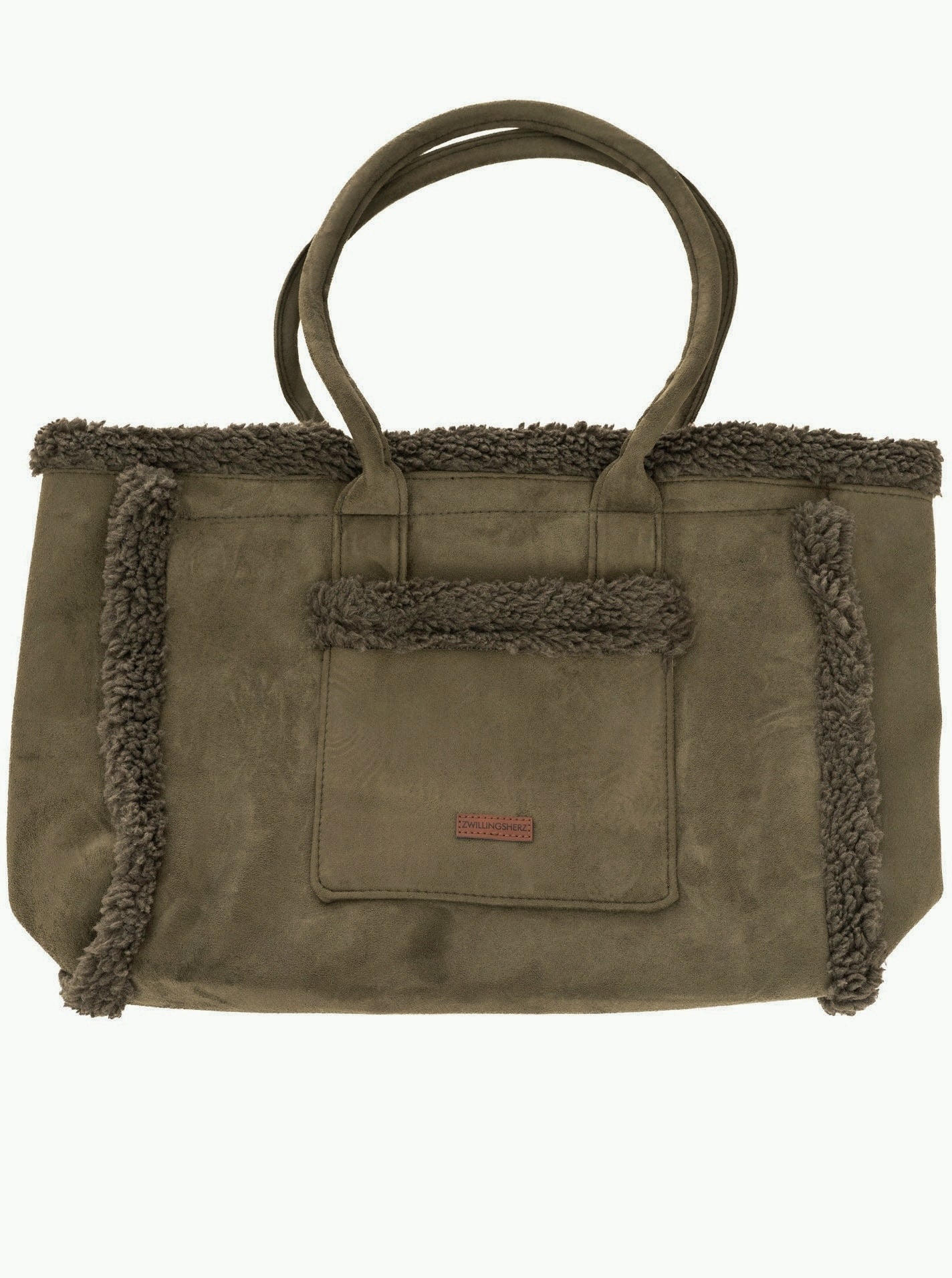 💕 Zwillingsherz Shopper XXL "Teddy & Flauschig" Olive