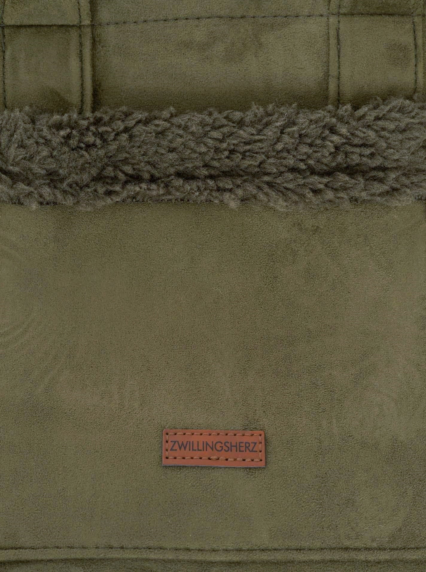 💕 Zwillingsherz Shopper XXL "Teddy & Flauschig" Olive
