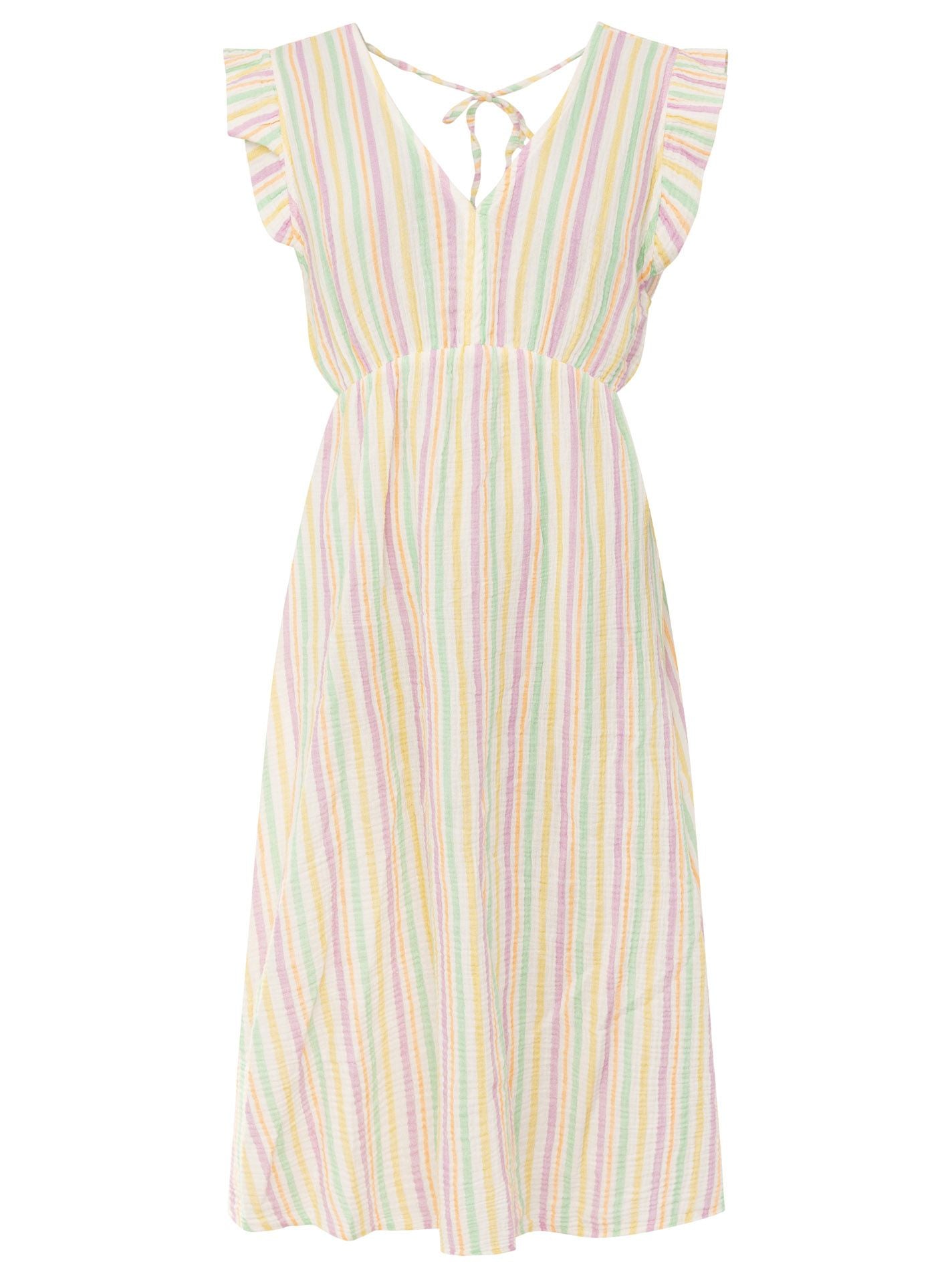 💕 Zwillingsherz Musselin Kleid "Sommer Streifen" Grün