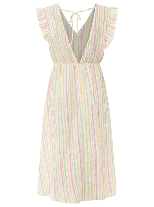 💕 Zwillingsherz Musselin Kleid "Sommer Streifen" Grün