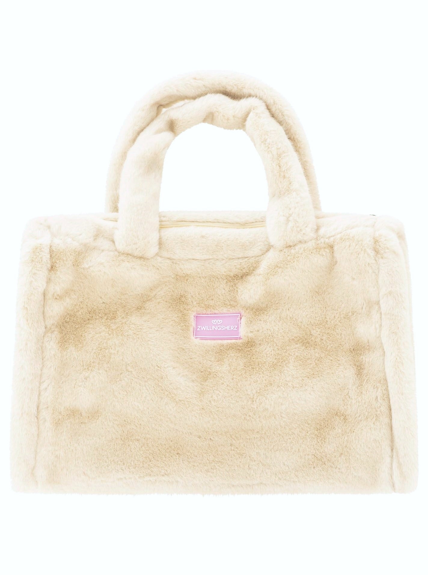 💕 Zwillingsherz Shopper XXL Fake Fur "Samtweich" Beige