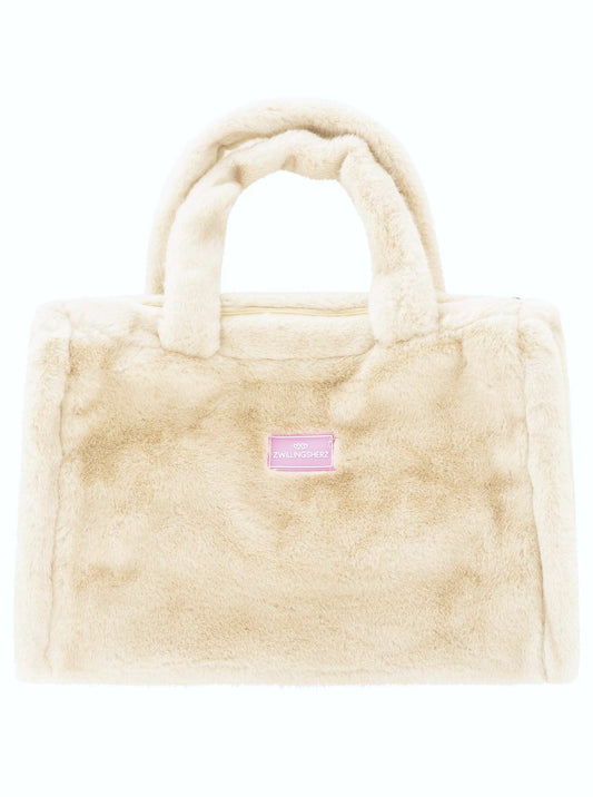 💕 Zwillingsherz Shopper XXL Fake Fur "Samtweich" Beige