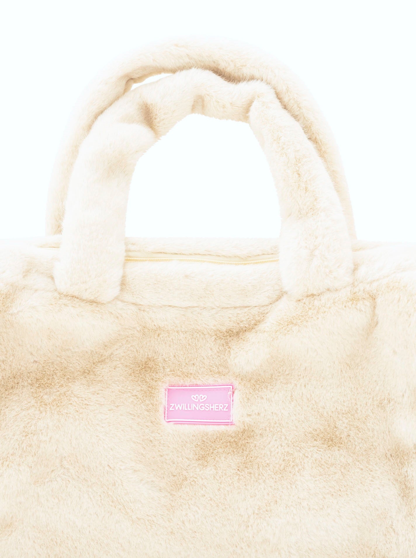 💕 Zwillingsherz Shopper XXL Fake Fur "Samtweich" Beige