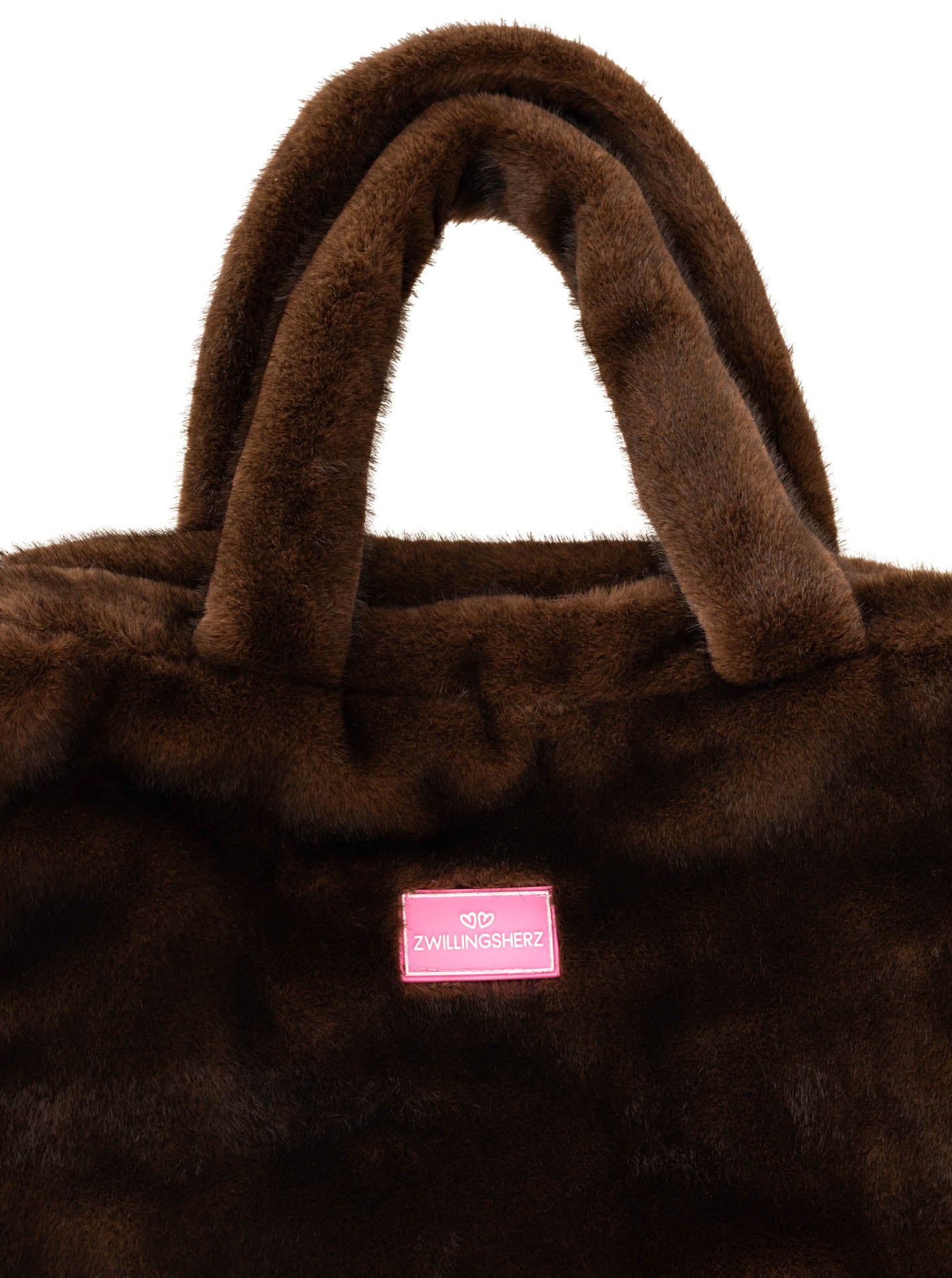 💕 Zwillingsherz Shopper XXL Fake Fur "Samtweich" Braun