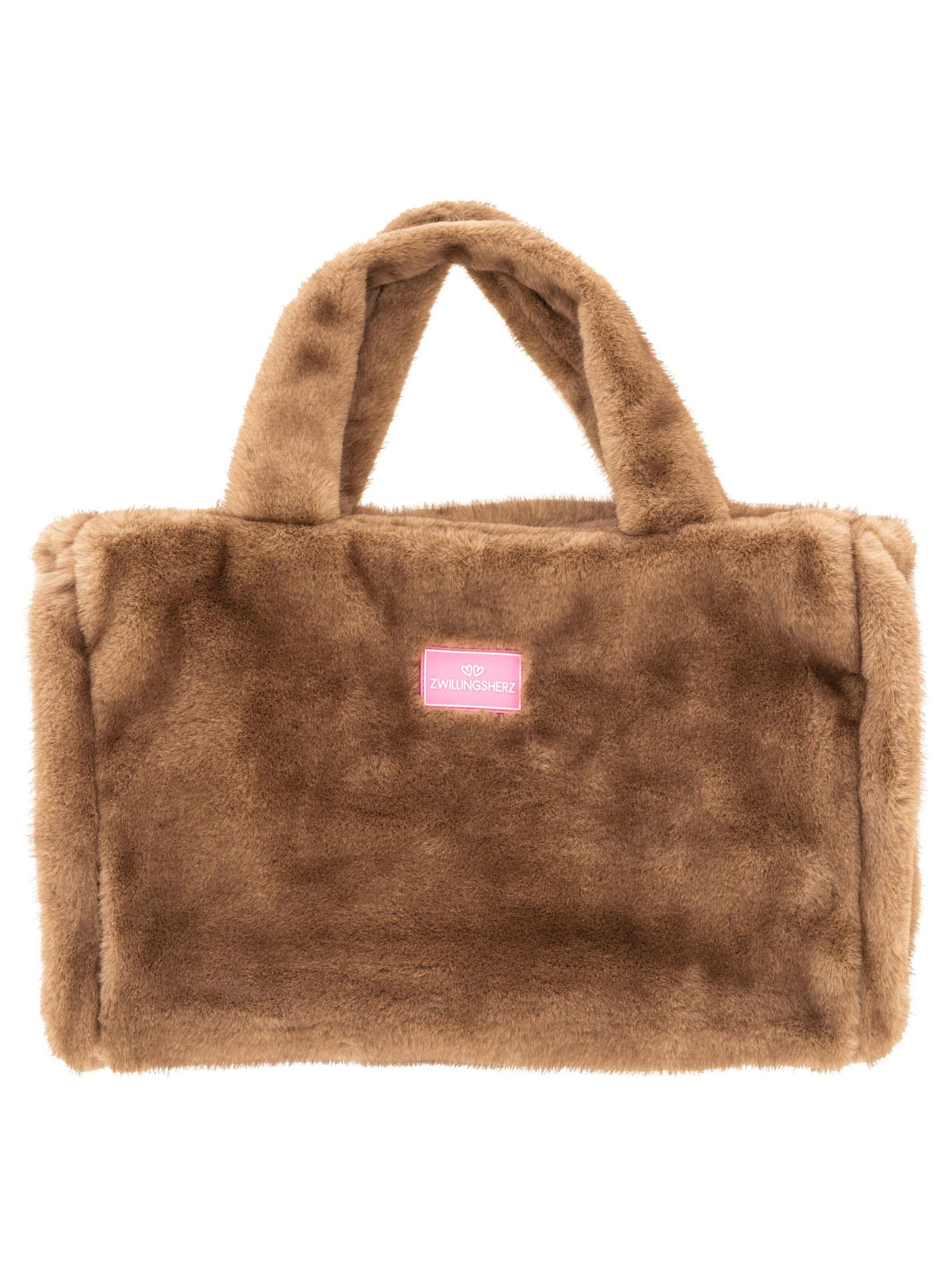 💕 Zwillingsherz Shopper XXL Fake Fur "Samtweich" Camel