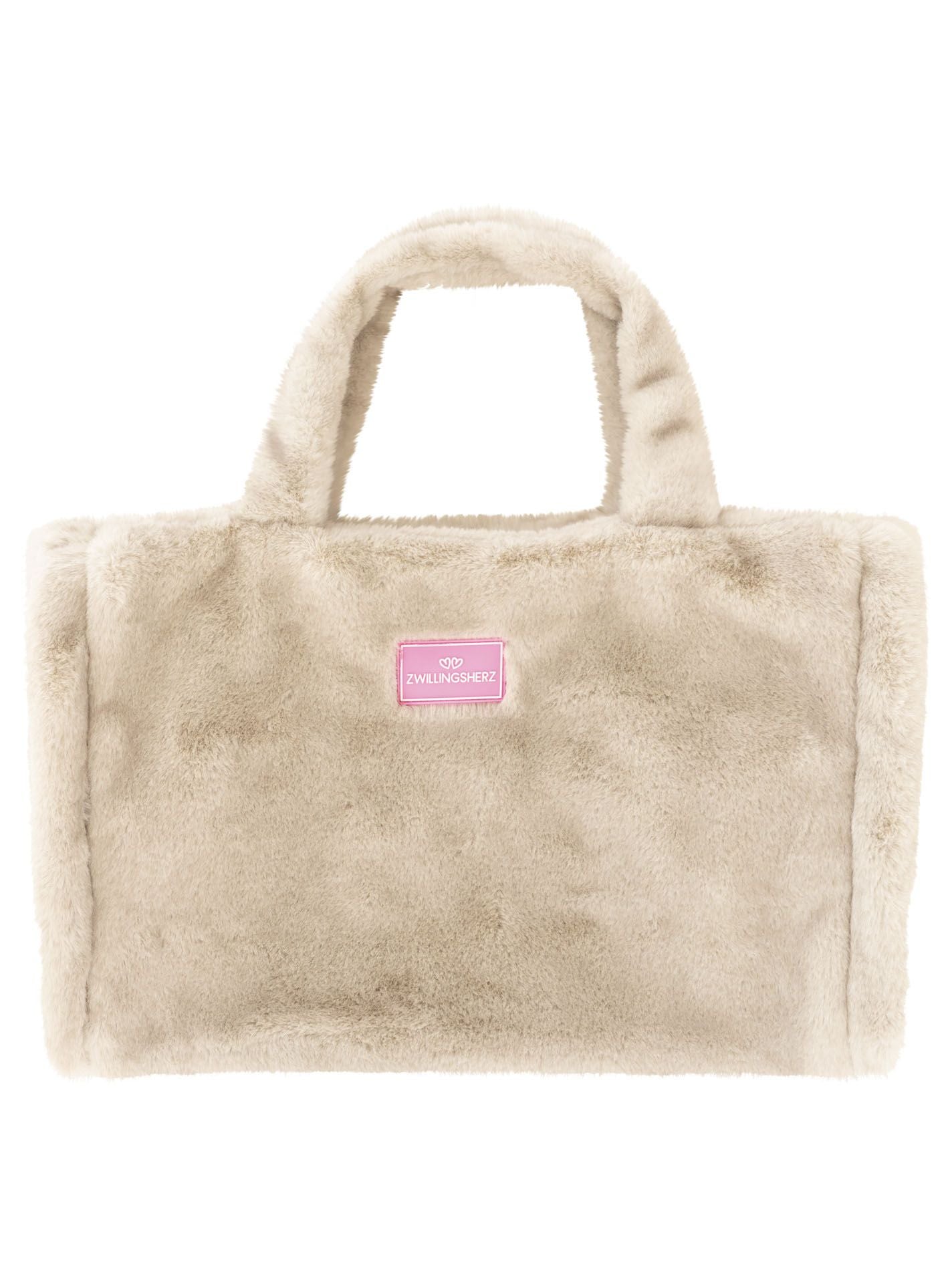 💕 Zwillingsherz Shopper XXL Fake Fur "Samtweich" Grau