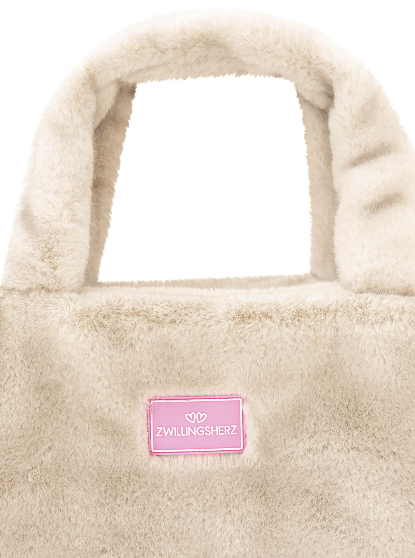💕 Zwillingsherz Shopper XXL Fake Fur "Samtweich" Grau