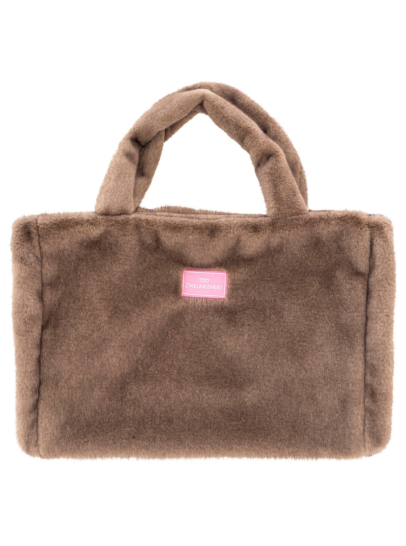 💕 Zwillingsherz Shopper XXL Fake Fur "Samtweich" Taupe