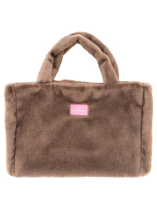 💕 Zwillingsherz Shopper XXL Fake Fur "Samtweich" Taupe