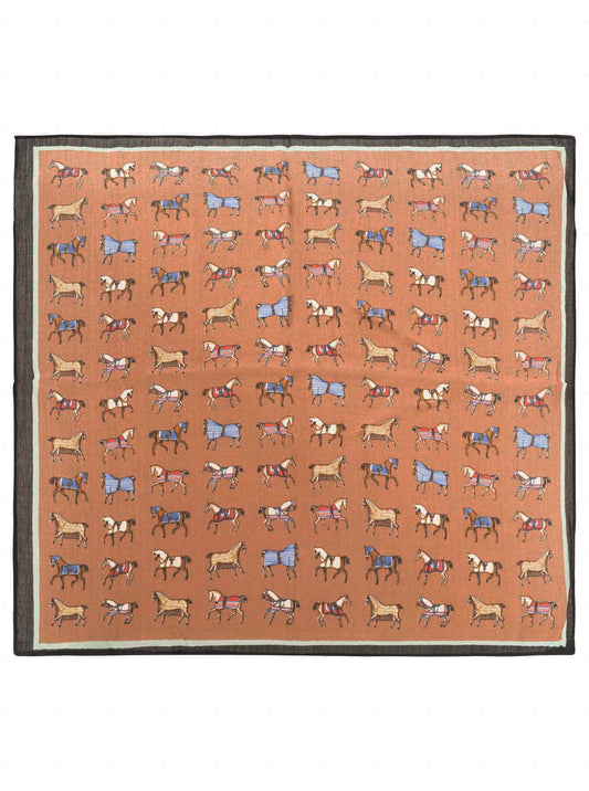 💕 Zwillingsherz Nickituch "Classic Horse" Braun