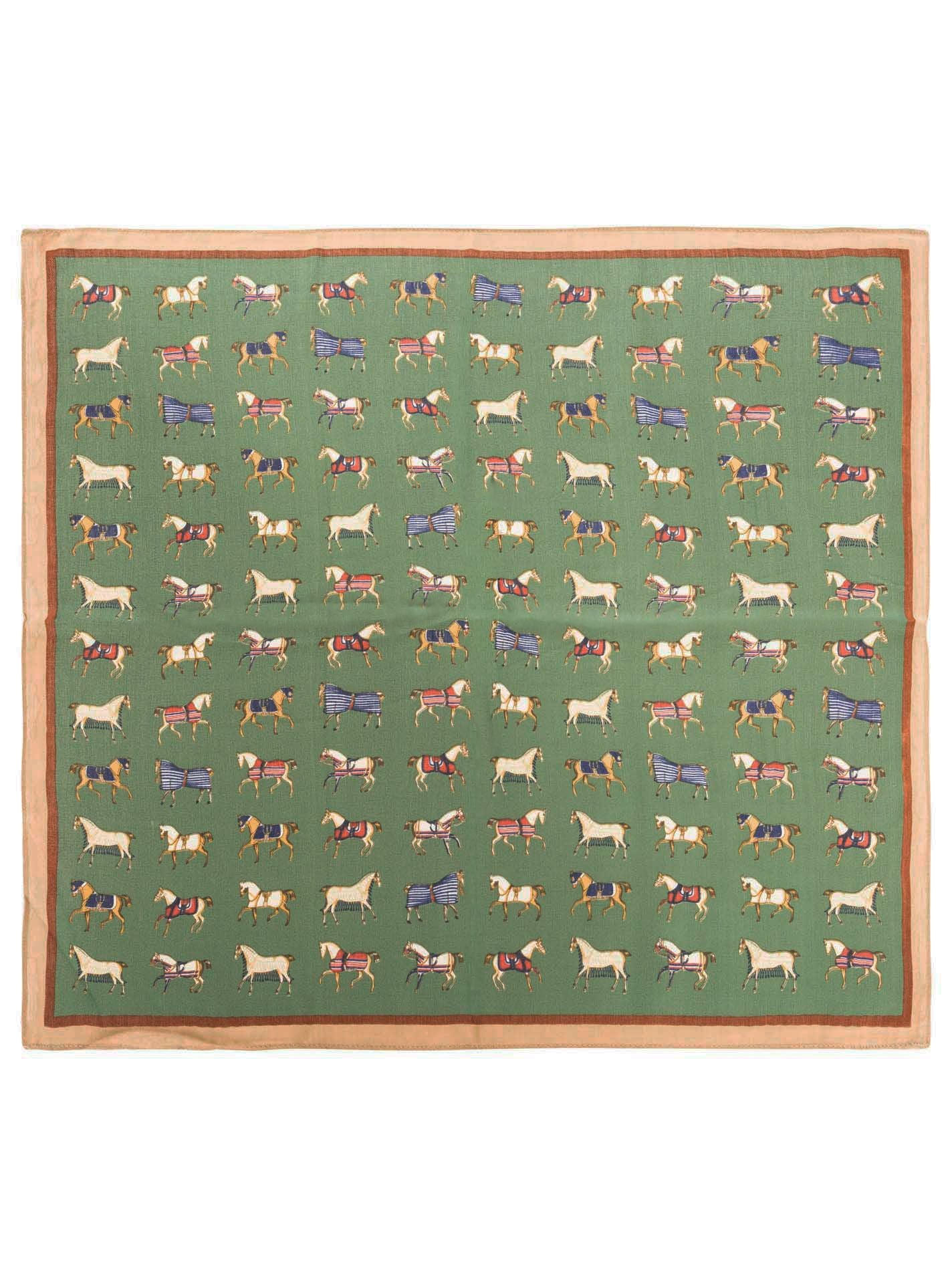 💕 Zwillingsherz Nickituch "Classic Horse" Grün