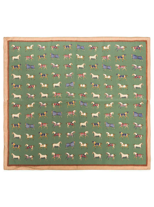 💕 Zwillingsherz Nickituch "Classic Horse" Grün