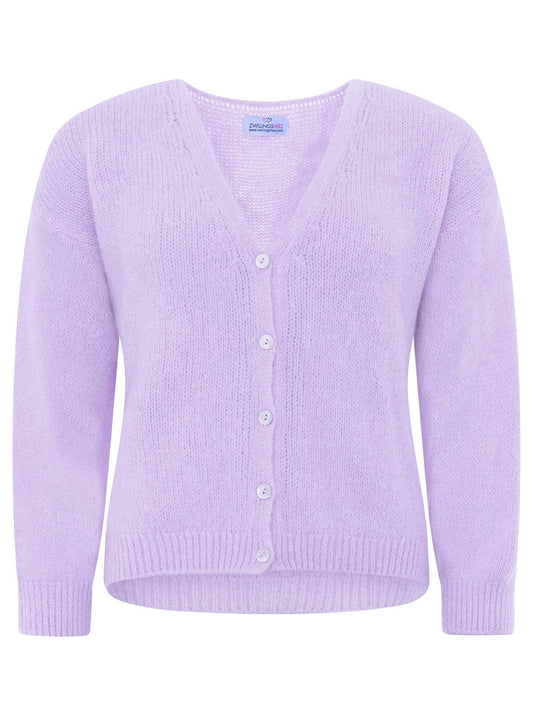💕 Zwillingsherz Strickjacke kurz "Venedig" Wolle Flieder