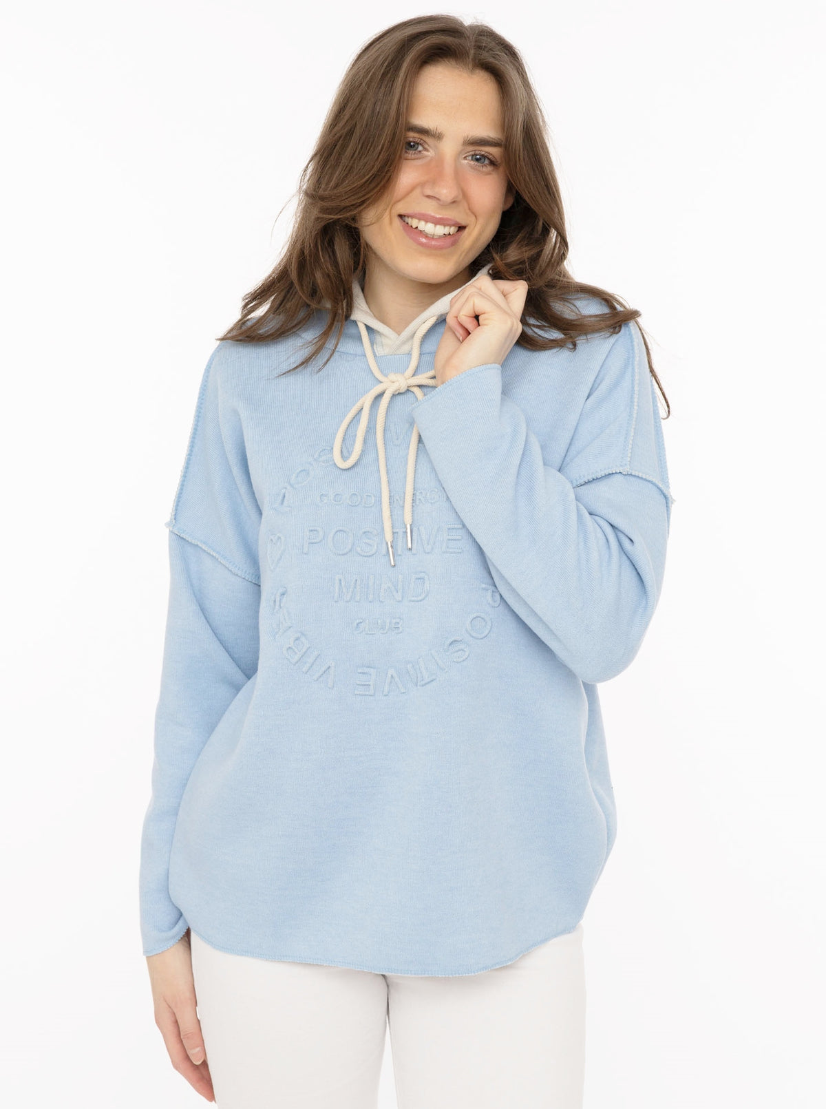💕 Zwillingsherz Hoodie Double Face "Positive Mind" Stempeldruck