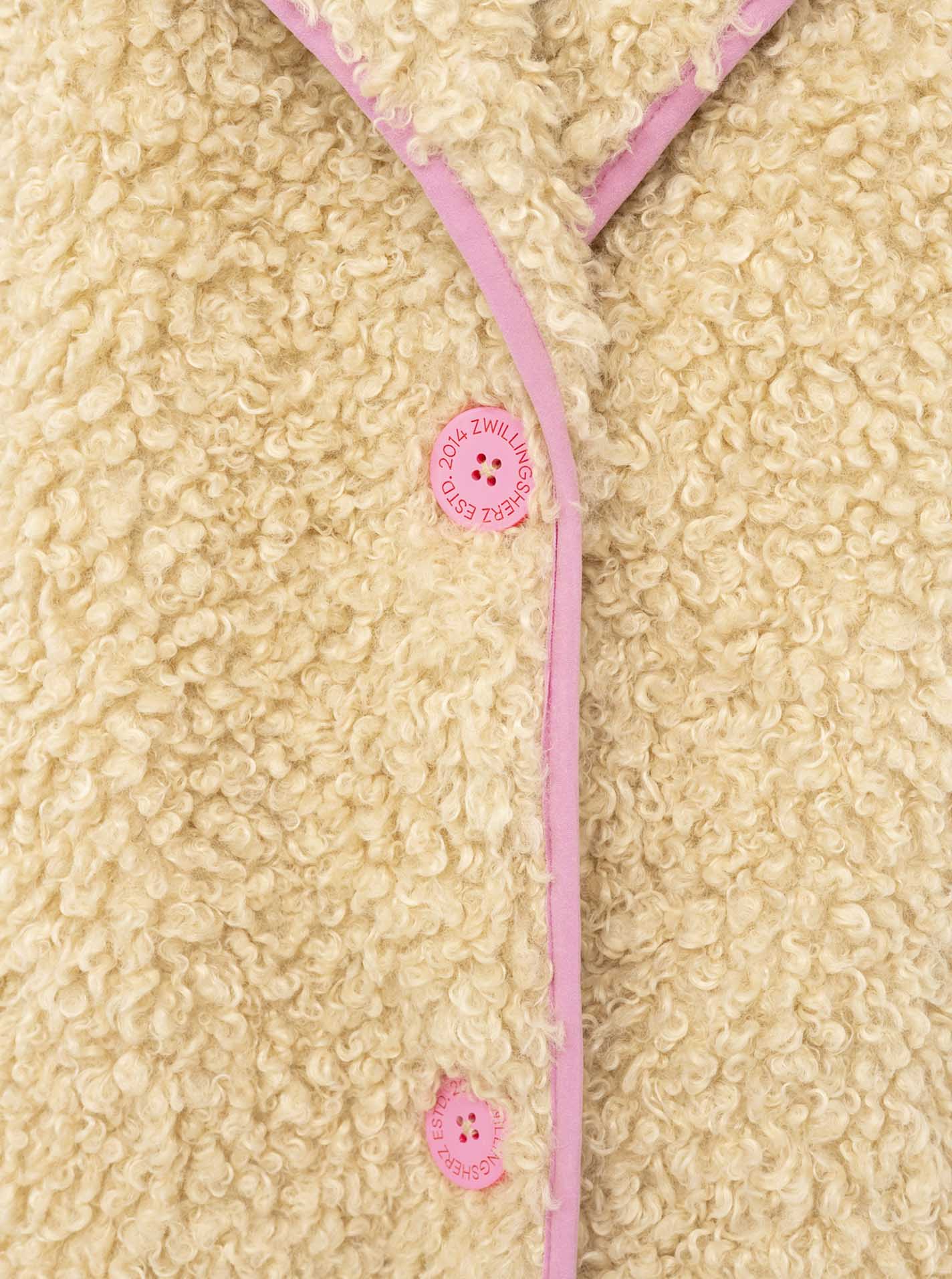 💕 Zwillingsherz Teddymantel "Happiness & Love" Beige