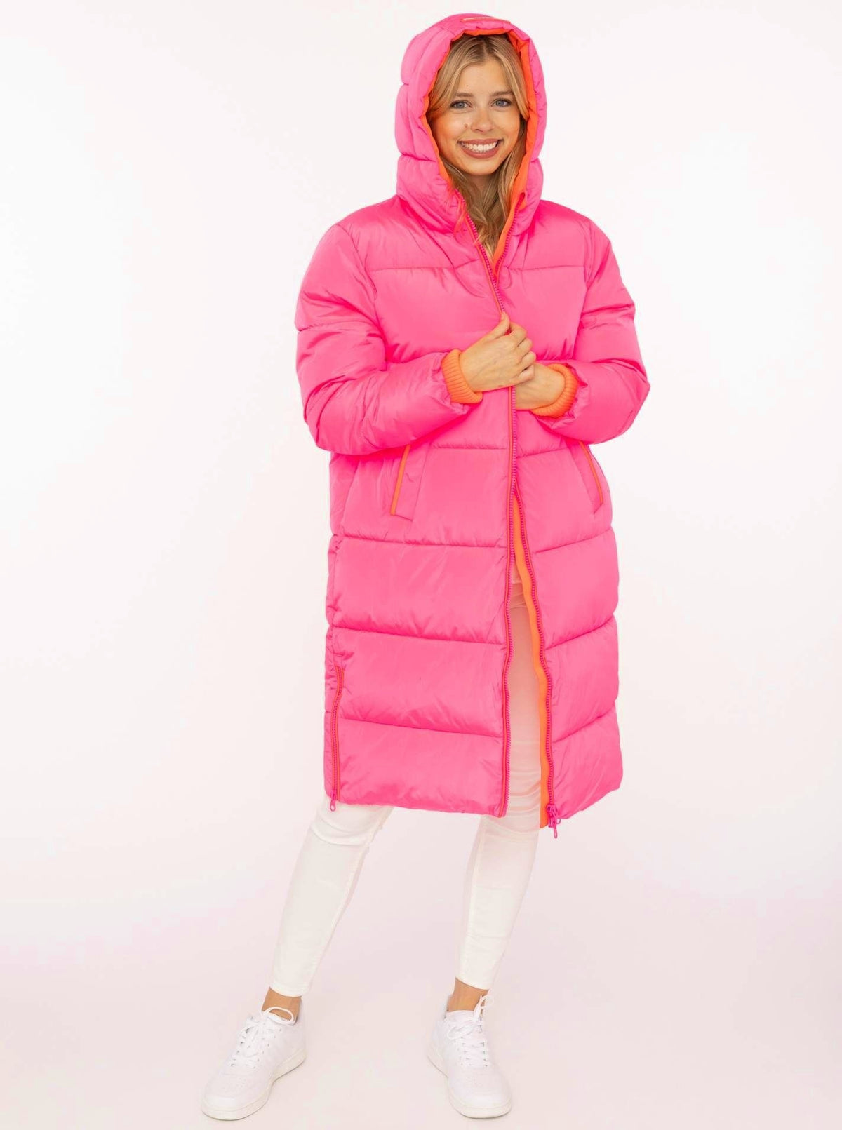 💕 Zwillingsherz Steppmantel "Cozy" Neonpink