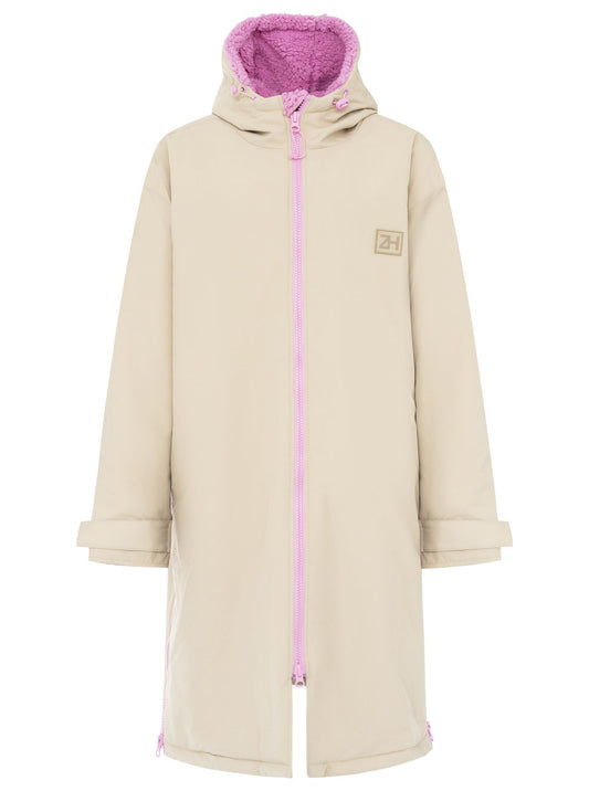 💕 Zwillingsherz Oversize "Windjacke ZH" Windmantel Mittelbeige Rosa