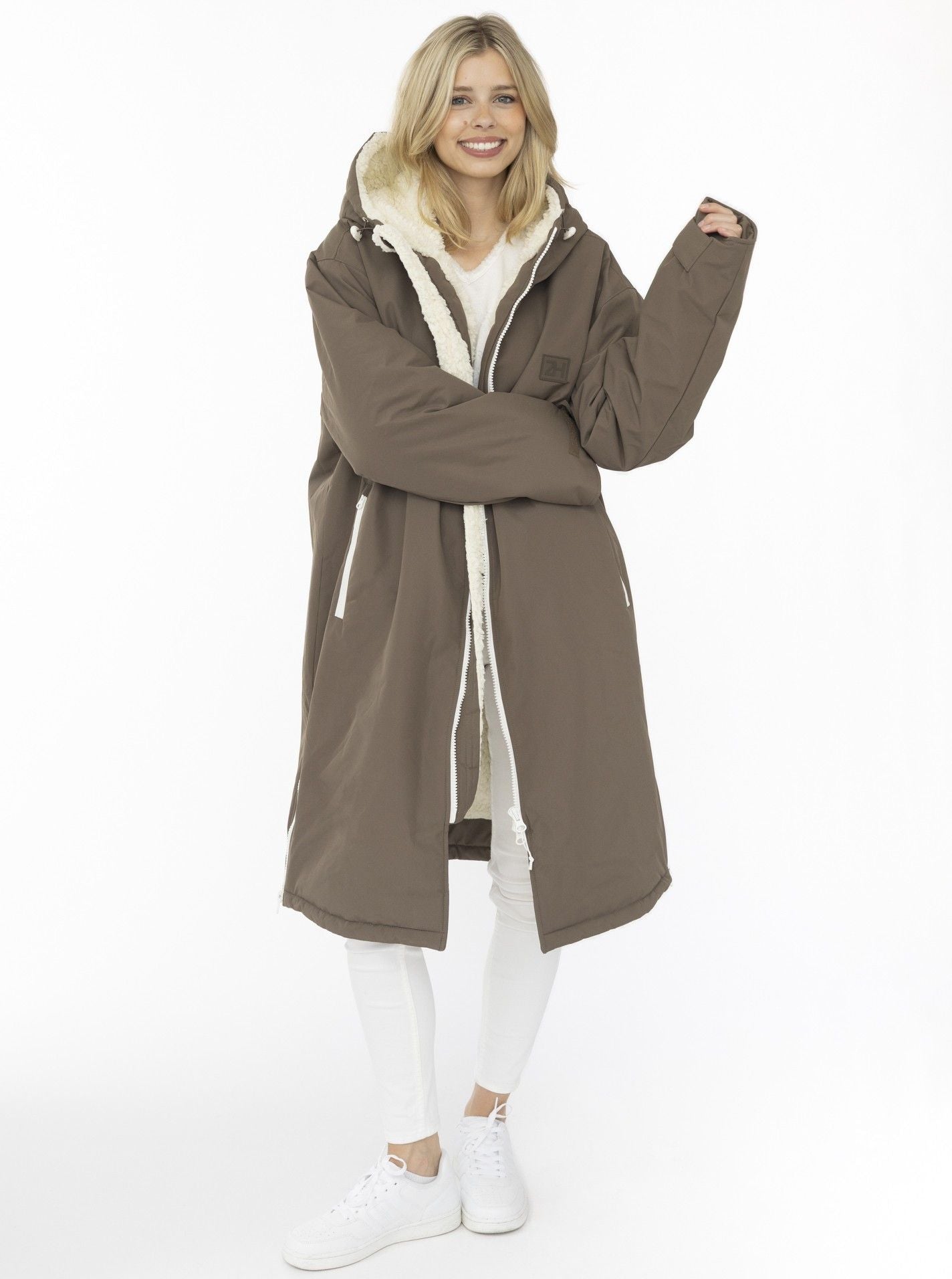 💕 Zwillingsherz Oversize "Windjacke ZH" Windmantel Taupe
