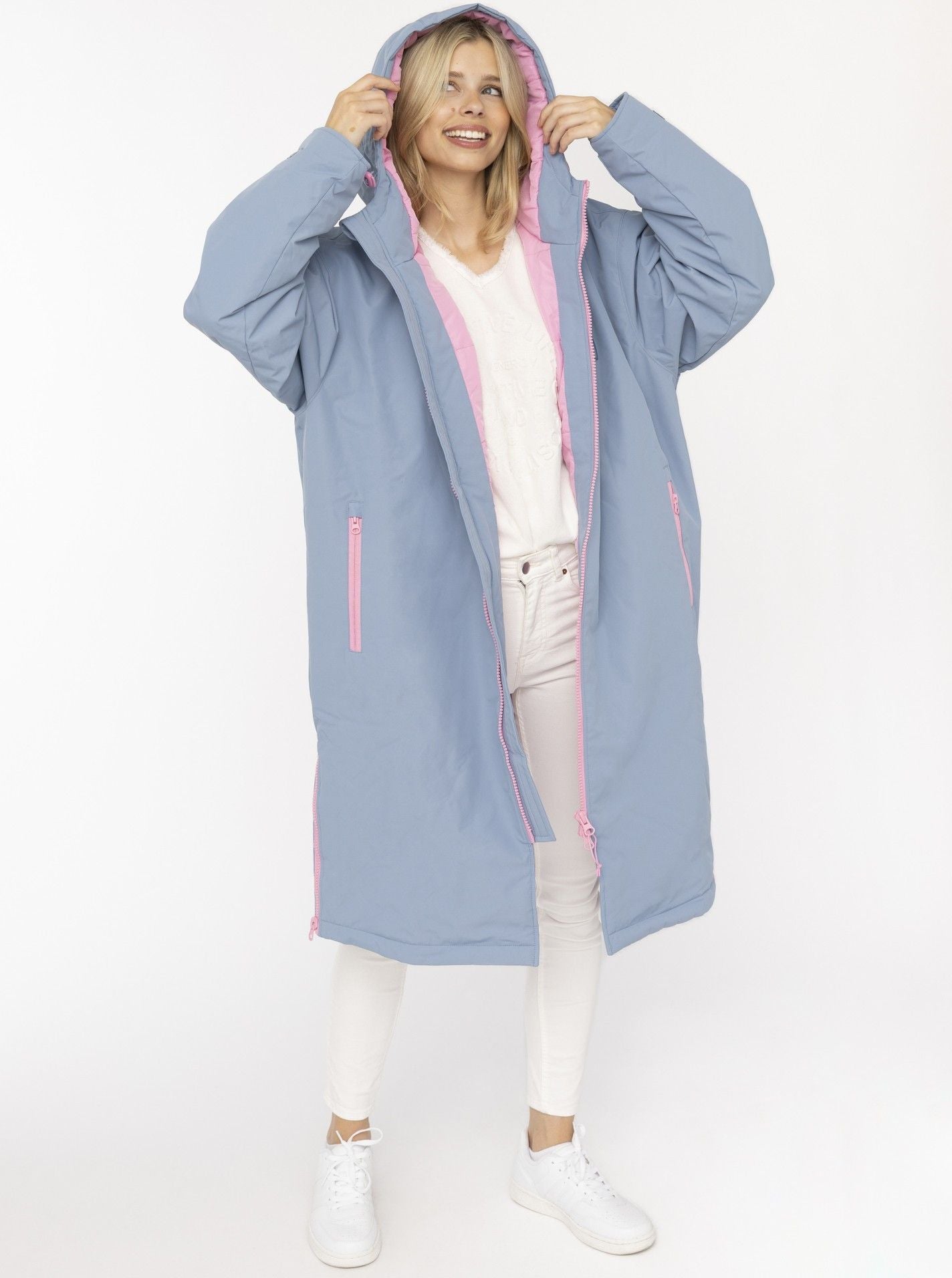 💕 Zwillingsherz Oversize Windjacke "Summer" Jeansblau