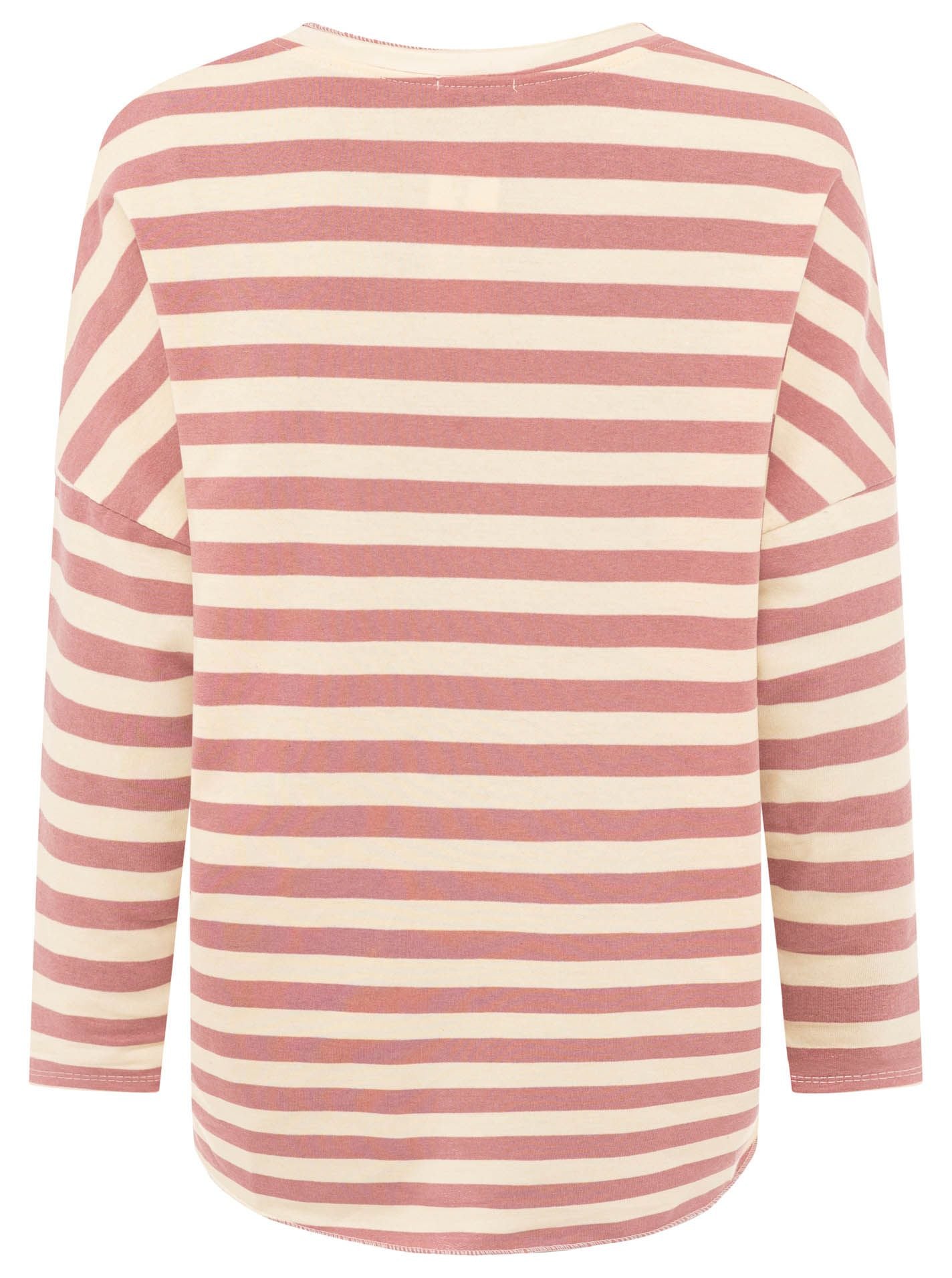 💕 Zwillingsherz Sweatshirt "Stripes" Sweater Oversize Altrosa