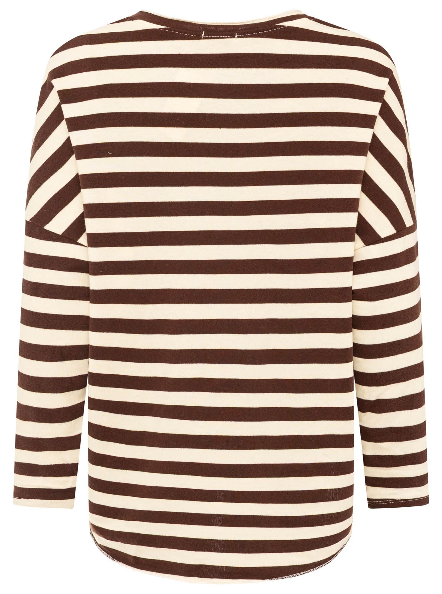 💕 Zwillingsherz Sweatshirt "Stripes" Sweater Oversize Braun