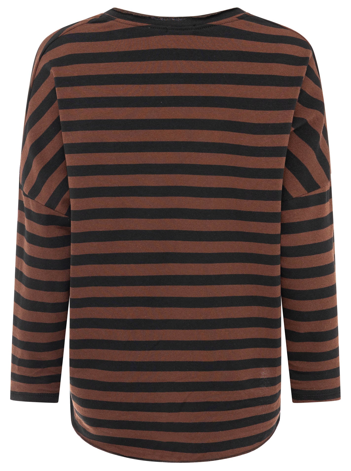 💕 Zwillingsherz Sweatshirt "Stripes" Sweater Oversize Dunkelbraun
