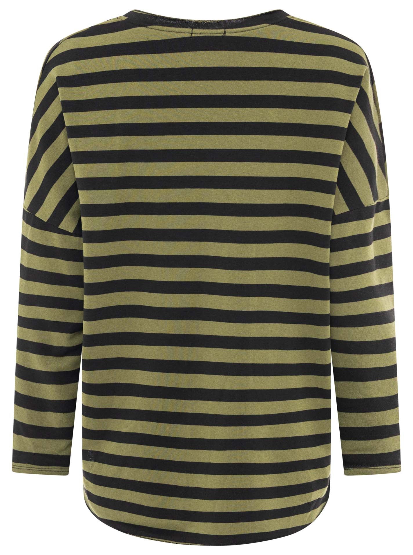 💕 Zwillingsherz Sweatshirt "Stripes" Sweater Oversize Grün