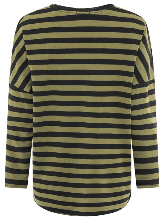 💕 Zwillingsherz Sweatshirt "Stripes" Sweater Oversize Grün