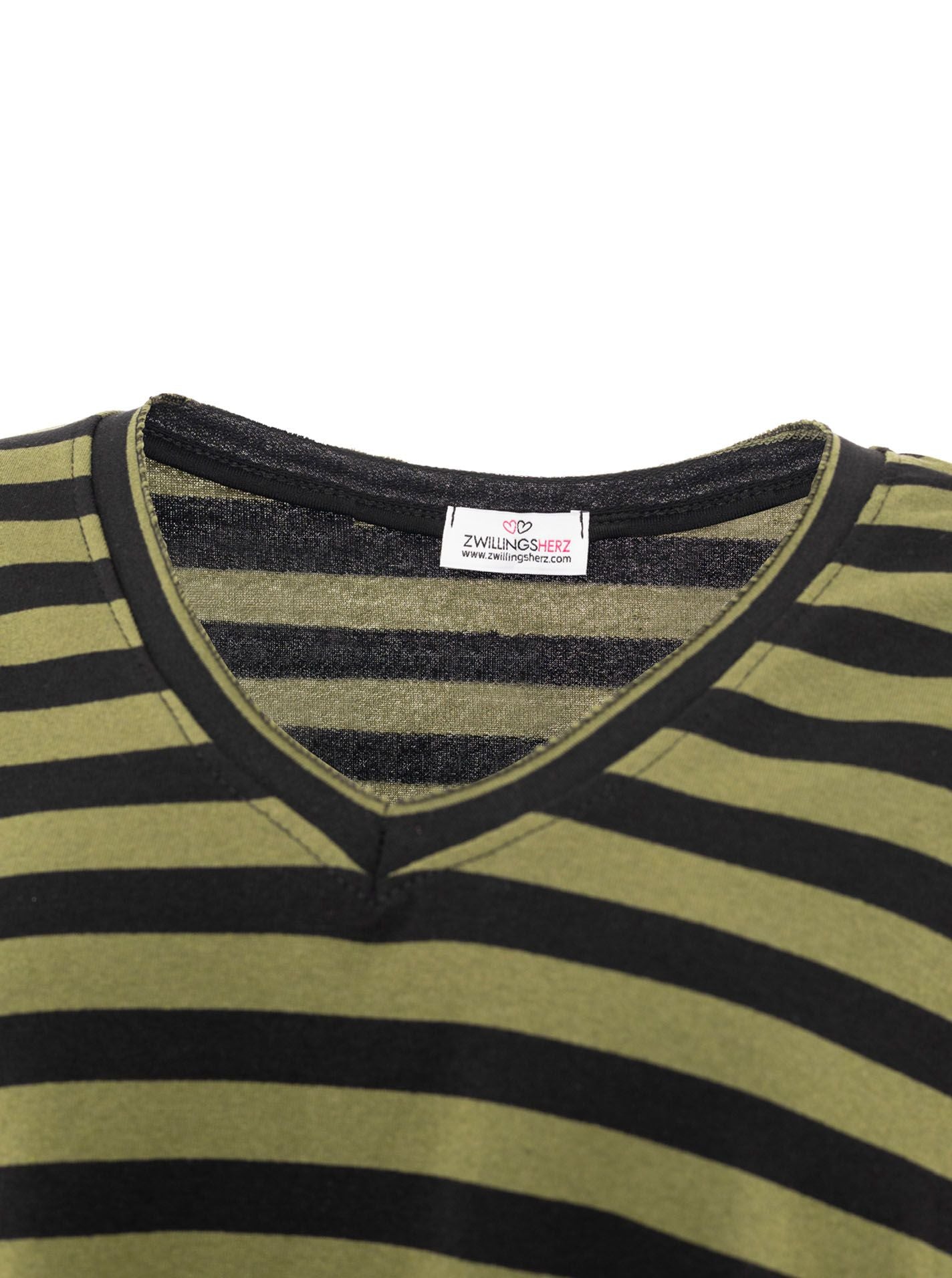 💕 Zwillingsherz Sweatshirt "Stripes" Sweater Oversize Grün