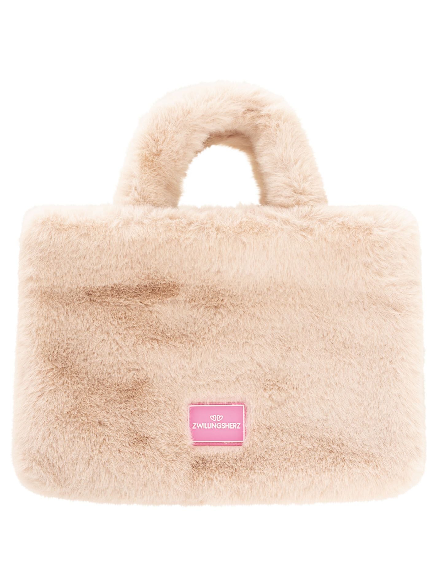 💕 Zwillingsherz Shopper XXL mit Tragegurt "Flauschig" Altrosa