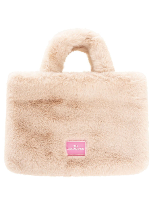 💕 Zwillingsherz Shopper XXL mit Tragegurt "Flauschig" Altrosa