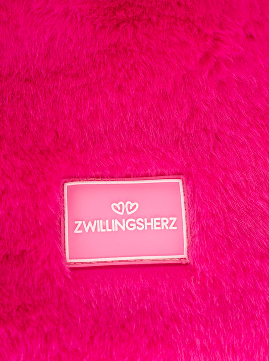 💕 Zwillingsherz Shopper XXL mit Tragegurt "Flauschig" Fuchsia