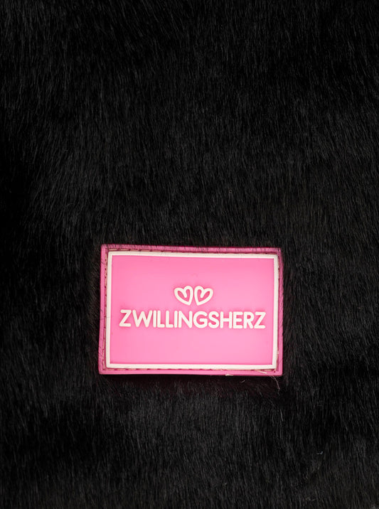 💕 Zwillingsherz Shopper XXL mit Tragegurt "Flauschig" Schwarz