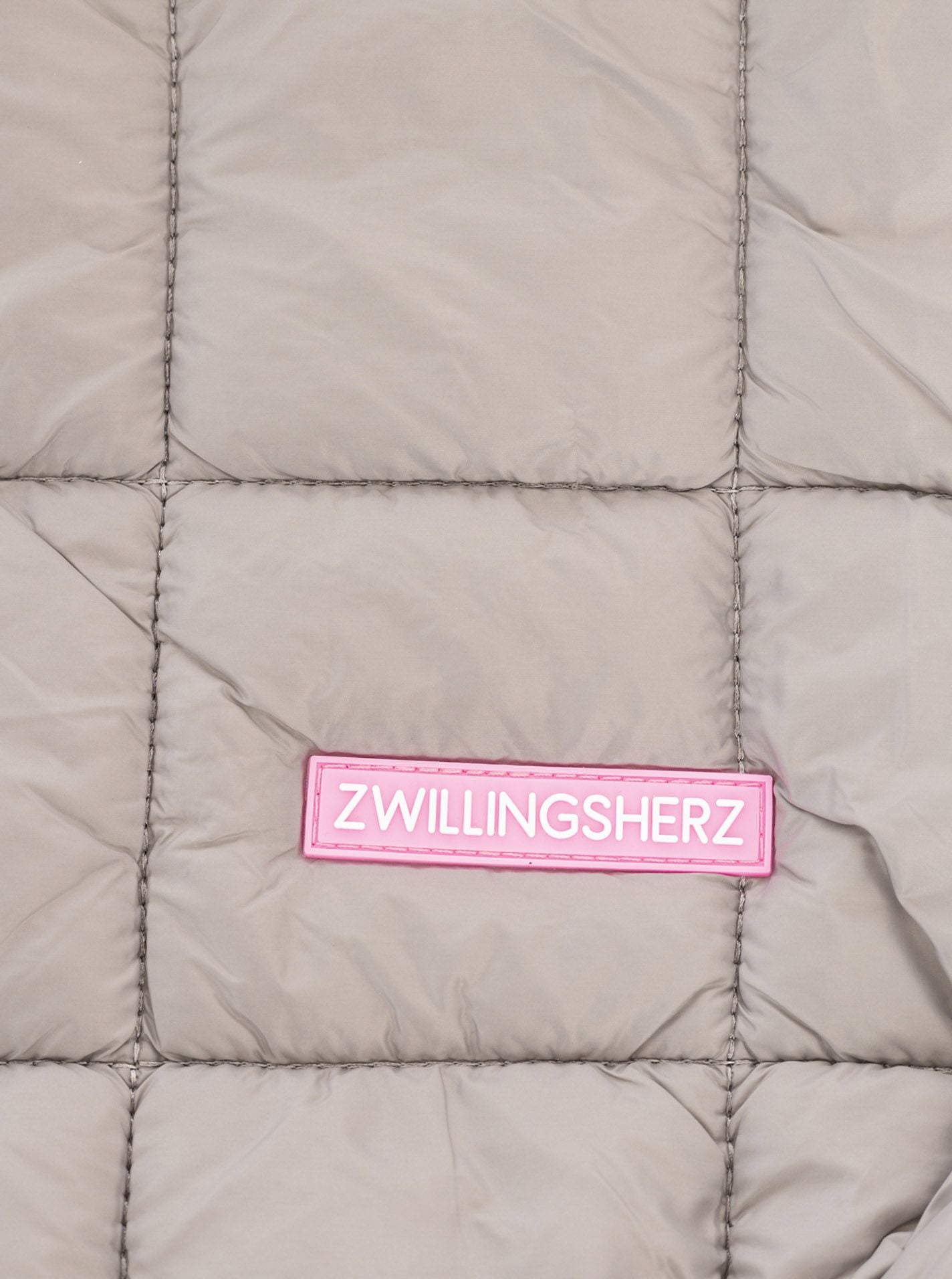 💕 Zwillingsherz Stepptasche "Uni Quadrat" Grau