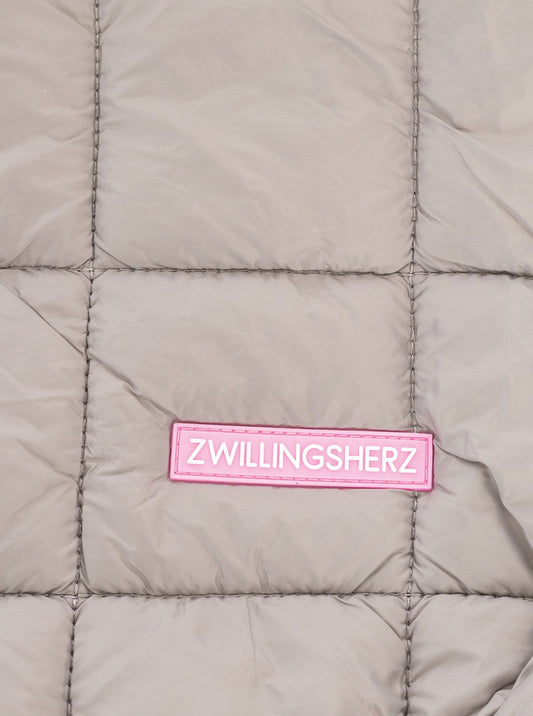 💕 Zwillingsherz Stepptasche "Uni Quadrat" Grau