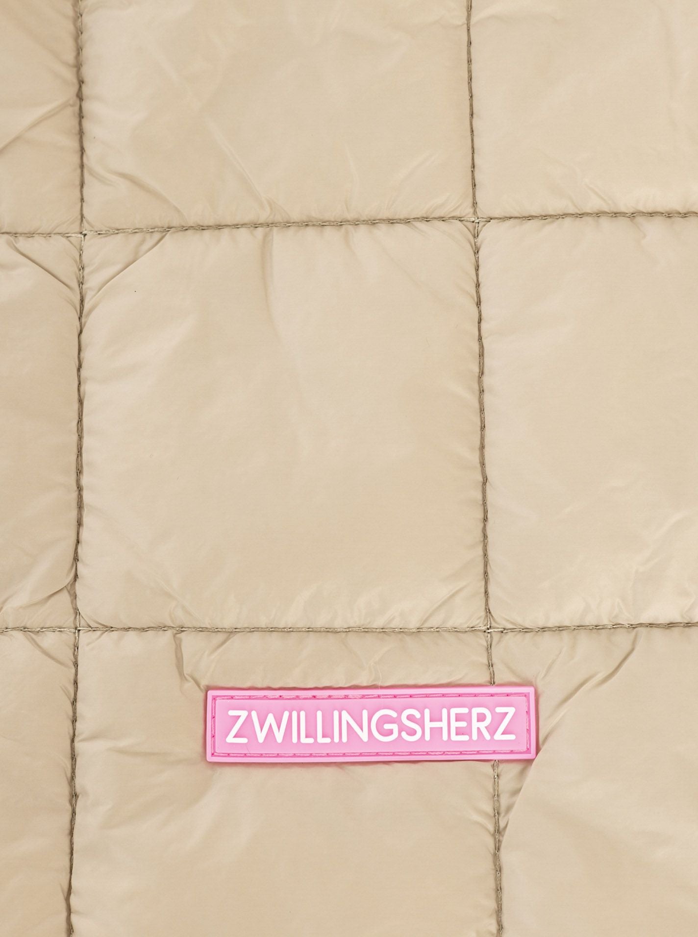 💕 Zwillingsherz Stepptasche "Uni Quadrat" Hellbeige