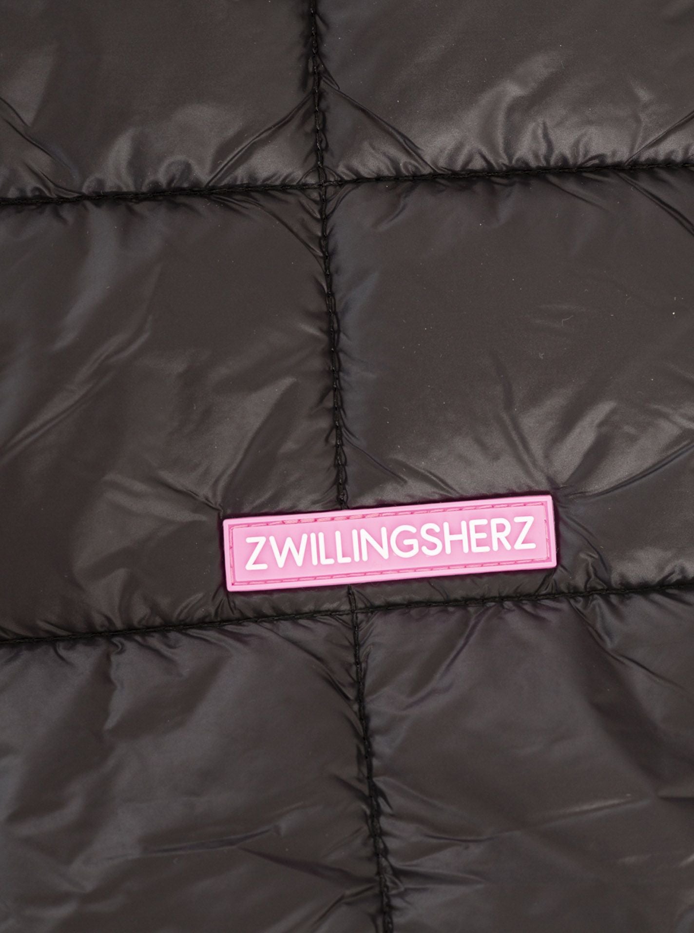 💕 Zwillingsherz Stepptasche "Uni Quadrat" Schwarz
