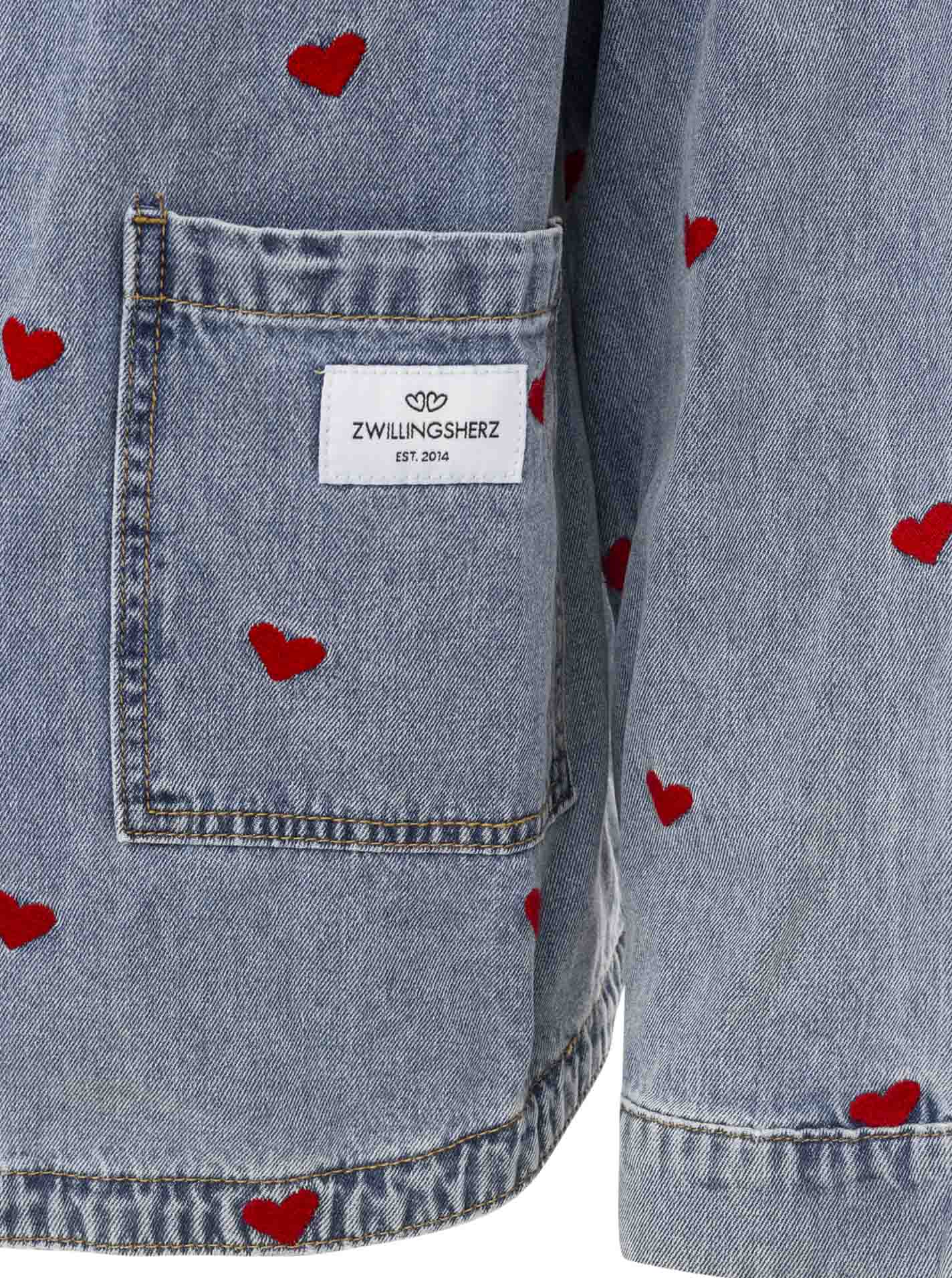 💕 Zwillingsherz Jeanshemd "Herzen AOP" Jeans