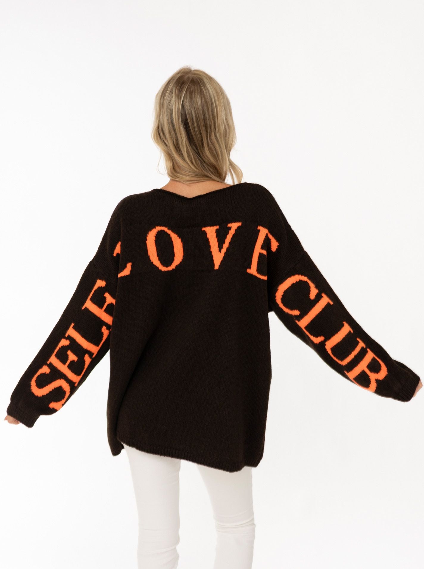 💕 Zwillingsherz Pullover "Self Club" Oversize Braun