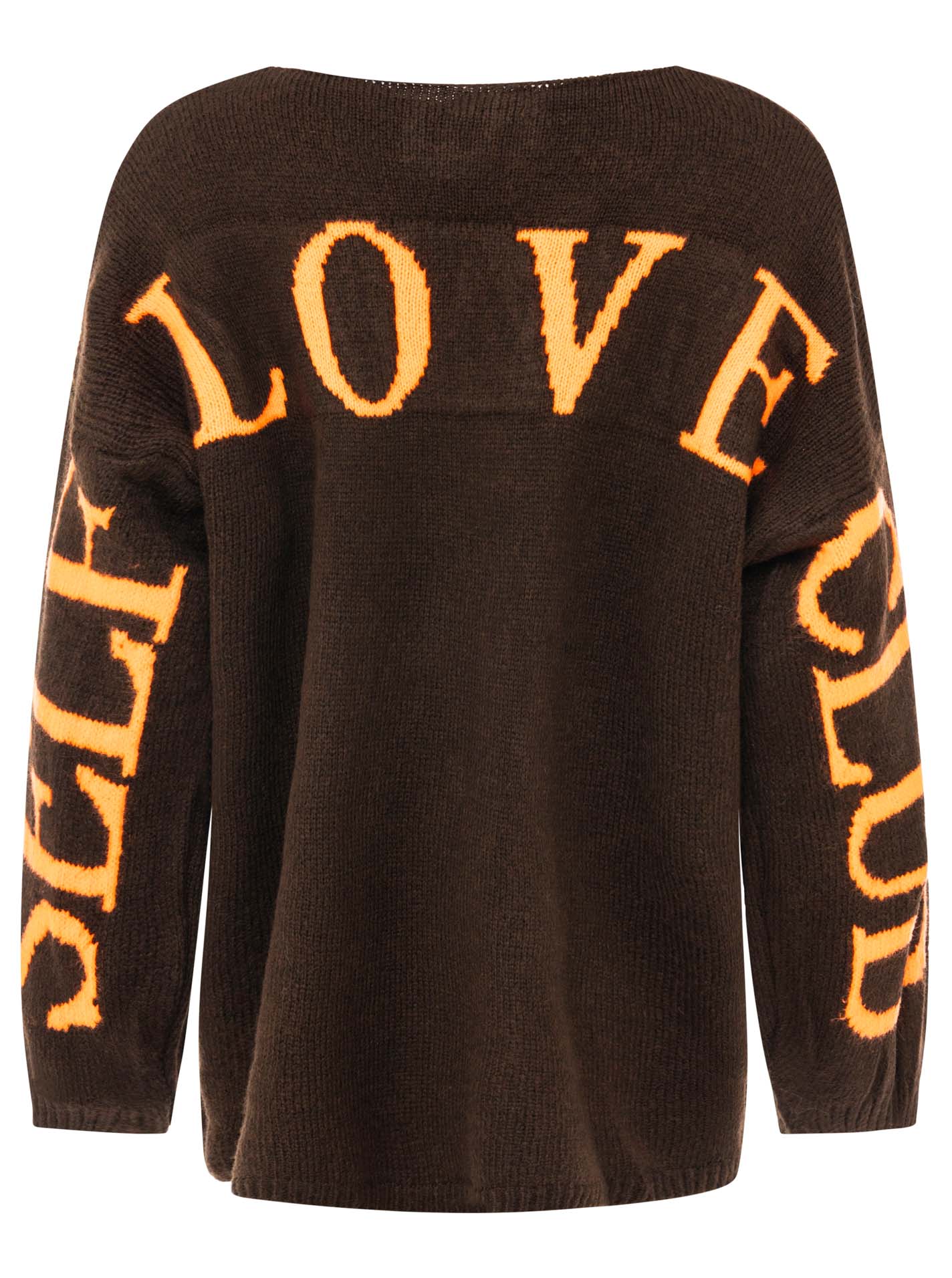 💕 Zwillingsherz Pullover "Self Club" Oversize Braun
