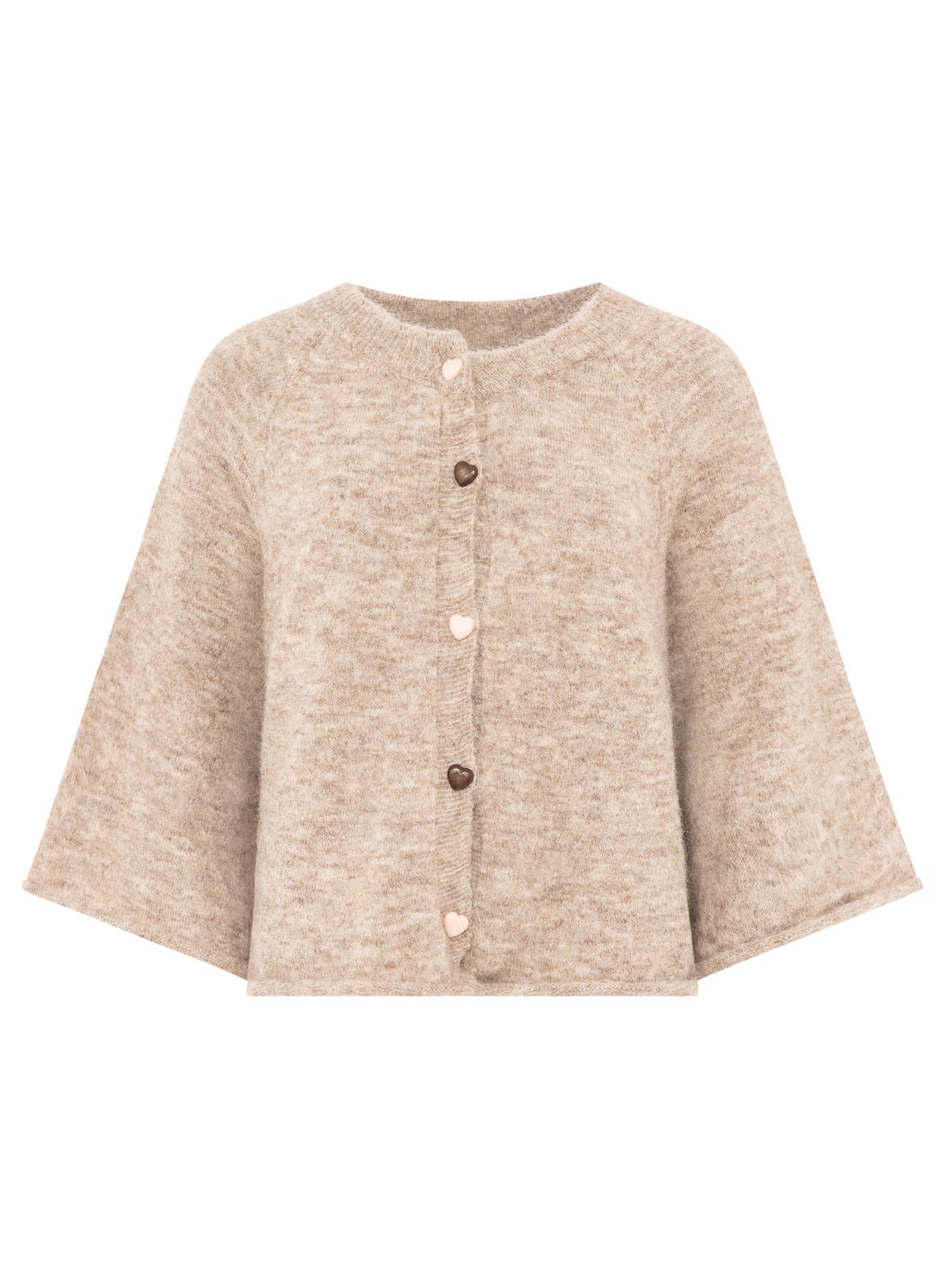 💕 Zwillingsherz Cardigan "Herz" Wollmix Beige